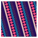 Purple And Pink Retro Geometric Pattern Large Satin Scarf (Square)