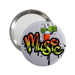 Graffiti Word Character Print Spray Can Element Player Music Notes Drippy Font Text Sample Grunge Ve 2 25  Handbag Mirrors