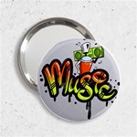 Graffiti Word Character Print Spray Can Element Player Music Notes Drippy Font Text Sample Grunge Ve 2.25  Handbag Mirrors