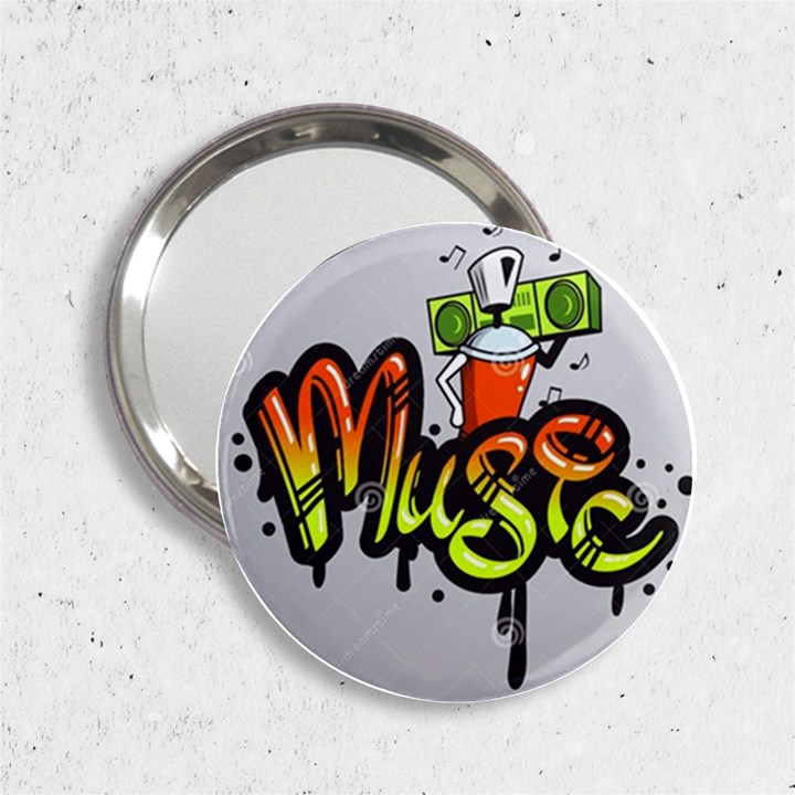 Graffiti Word Character Print Spray Can Element Player Music Notes Drippy Font Text Sample Grunge Ve 2.25  Handbag Mirrors