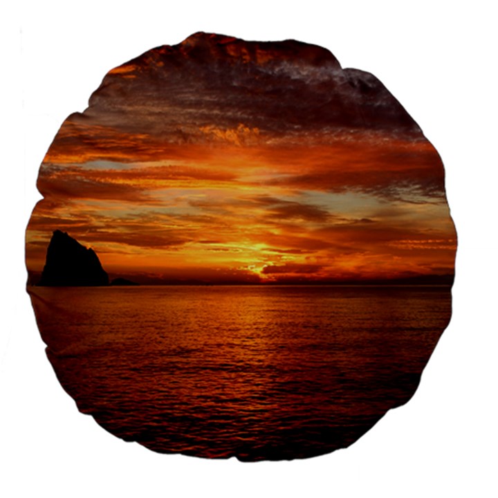 Sunset Sea Afterglow Boot Large 18  Premium Flano Round Cushions