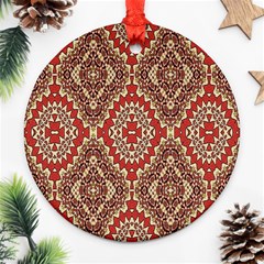 Seamless Carpet Pattern Round Ornament (two Sides)