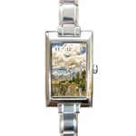 Valley And Andes Range Mountains Latacunga Ecuador Rectangle Italian Charm Watch
