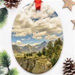 Valley And Andes Range Mountains Latacunga Ecuador Ornament (Oval)