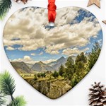 Valley And Andes Range Mountains Latacunga Ecuador Ornament (Heart)