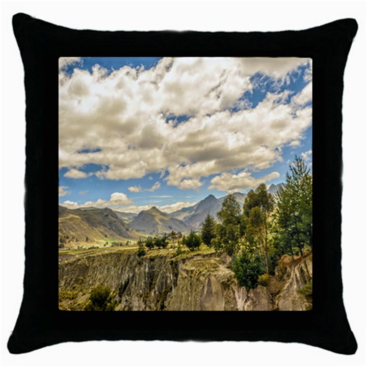 Valley And Andes Range Mountains Latacunga Ecuador Throw Pillow Case (Black)
