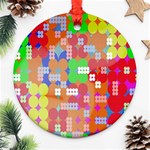 Abstract Polka Dot Pattern Round Ornament (Two Sides)