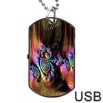 Fractal Colorful Background Dog Tag USB Flash (Two Sides) Back