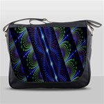 Fractal Blue Lines Colorful Messenger Bags