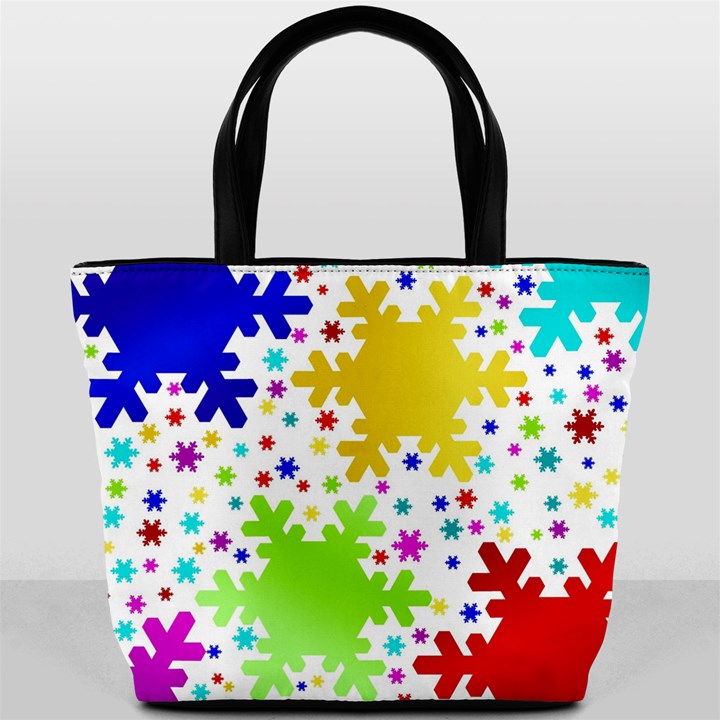 Seamless Snowflake Pattern Bucket Bags