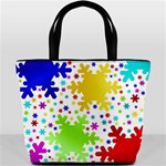 Seamless Snowflake Pattern Bucket Bags Back