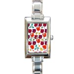 Tree Pattern Background Rectangle Italian Charm Watch