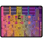 Circuit Board Pattern Lynnfield Die Double Sided Fleece Blanket (Large) 