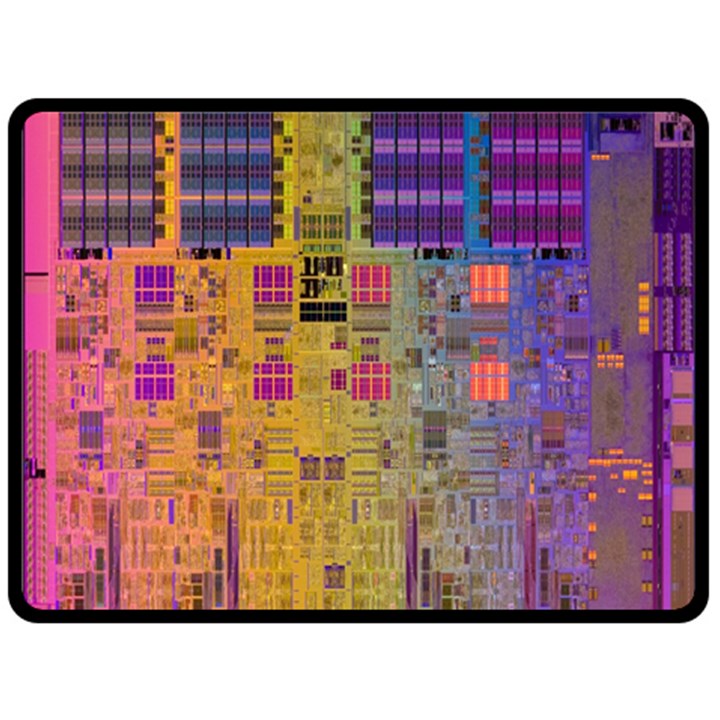 Circuit Board Pattern Lynnfield Die Double Sided Fleece Blanket (Large) 