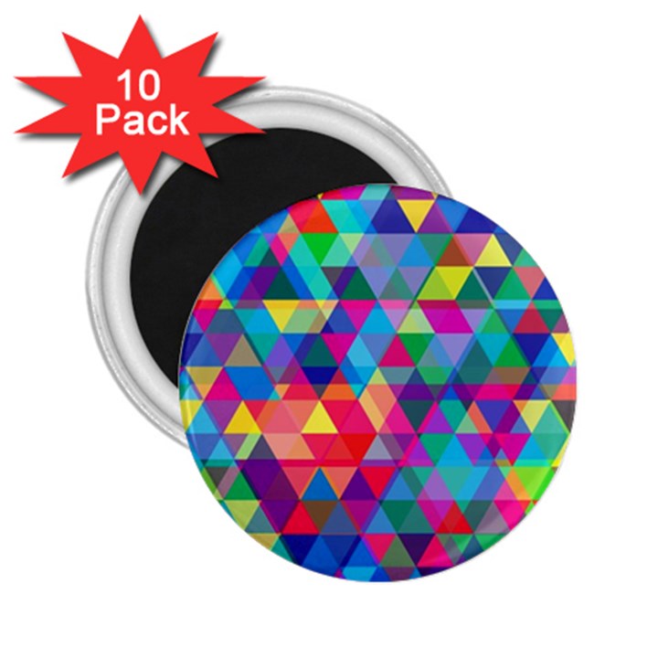 Colorful Abstract Triangle Shapes Background 2.25  Magnets (10 pack) 