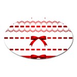 Ribbon Red Line Oval Magnet
