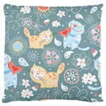 Cute Cat Background Pattern Standard Flano Cushion Case (One Side)