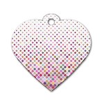 Pattern Square Background Diagonal Dog Tag Heart (One Side)