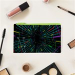 Colorful Geometric Electrical Line Block Grid Zooming Movement Cosmetic Bag (XS)