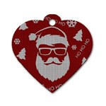 Ugly Christmas Sweater Dog Tag Heart (One Side)