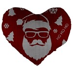 Ugly Christmas Sweater Large 19  Premium Flano Heart Shape Cushions