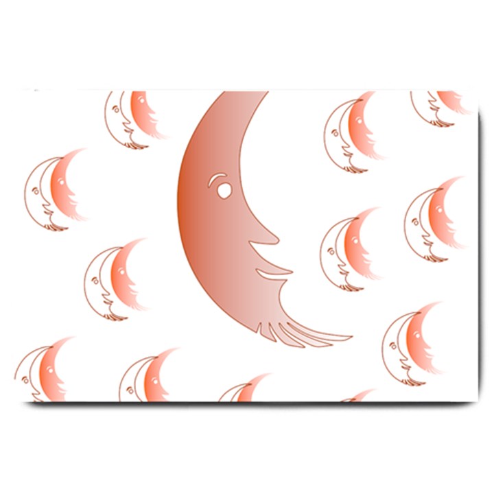 Moon Moonface Pattern Outlines Large Doormat 