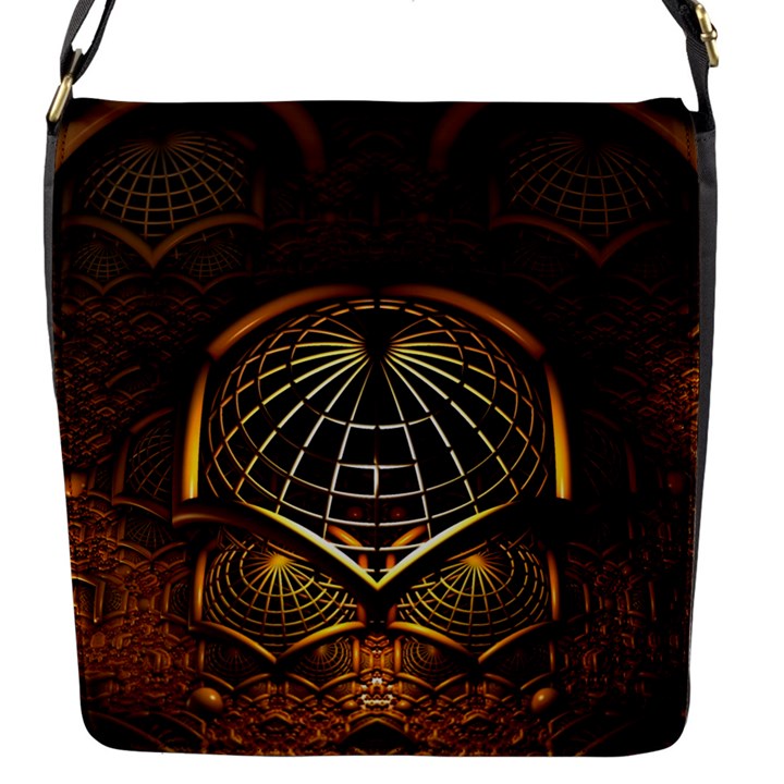 Fractal 3d Render Design Backdrop Flap Messenger Bag (S)