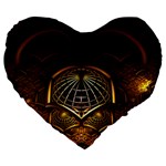 Fractal 3d Render Design Backdrop Large 19  Premium Flano Heart Shape Cushions
