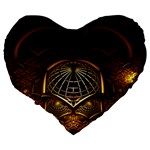 Fractal 3d Render Design Backdrop Large 19  Premium Flano Heart Shape Cushions Back