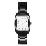Pattern Background Monochrome Stainless Steel Barrel Watch