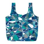 Abstract Background Blue Teal Full Print Recycle Bags (L) 