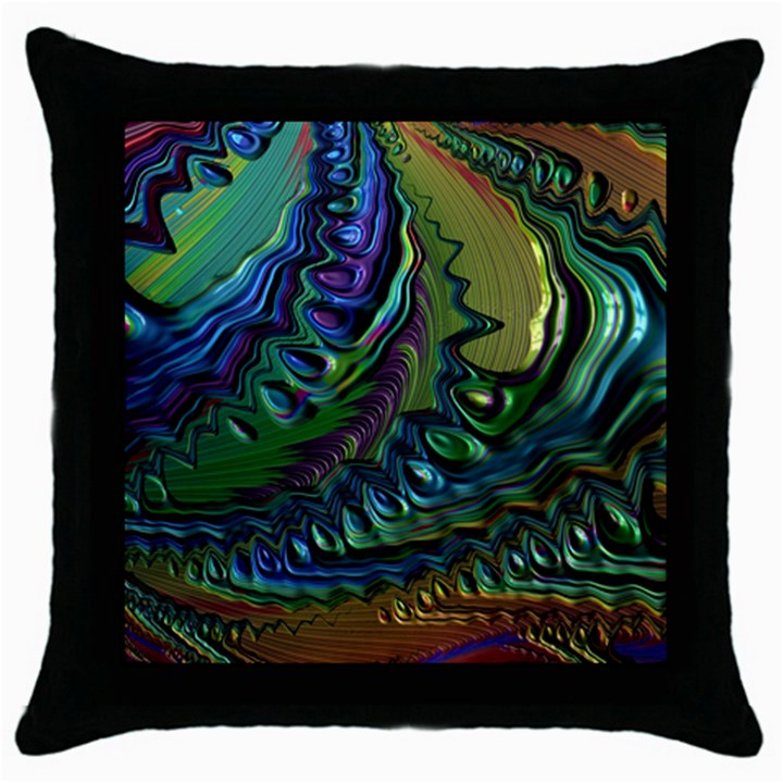 Fractal Art Background Image Throw Pillow Case (Black)