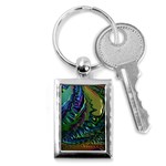 Fractal Art Background Image Key Chains (Rectangle) 