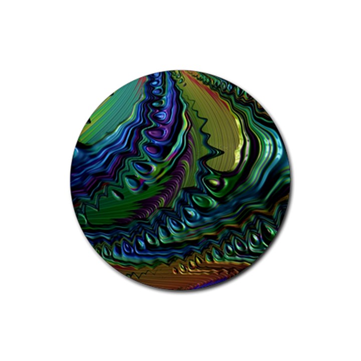 Fractal Art Background Image Rubber Coaster (Round) 