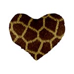 Background Texture Giraffe Standard 16  Premium Heart Shape Cushions Back