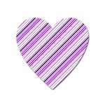 Purple Diagonal Lines Heart Magnet
