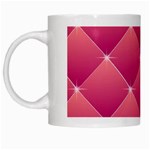 Pink Background Geometric Design White Mugs
