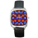 Background Colorful Abstract Square Metal Watch