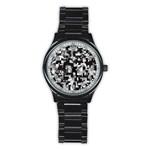 Noise Texture Graphics Generated Stainless Steel Round Watch
