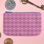 Pattern Pink Grid Pattern Large Coin Purse