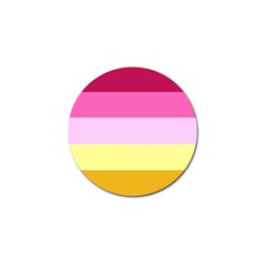 Red Orange Yellow Pink Sunny Color Combo Striped Pattern Stripes Golf Ball Marker (10 Pack)