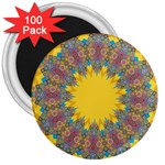 Star Quilt Pattern Squares 3  Magnets (100 pack)