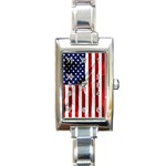 American Usa Flag Vertical Rectangle Italian Charm Watch