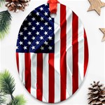 American Usa Flag Vertical Ornament (Oval)