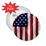 American Usa Flag Vertical 2.25  Buttons (10 pack) 