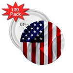 American Usa Flag Vertical 2.25  Buttons (100 pack) 