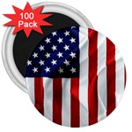 American Usa Flag Vertical 3  Magnets (100 pack)