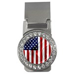 American Usa Flag Vertical Money Clips (CZ) 