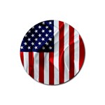 American Usa Flag Vertical Rubber Round Coaster (4 pack) 