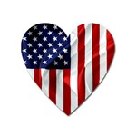American Usa Flag Vertical Heart Magnet